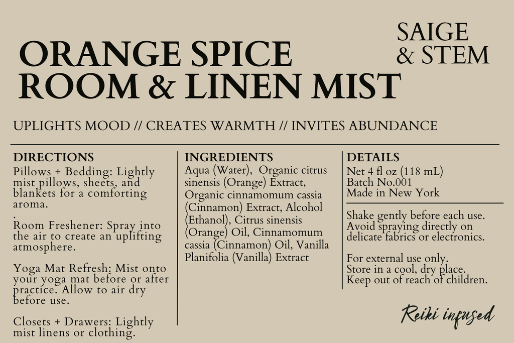 Orange Spice Room & Linen Mist