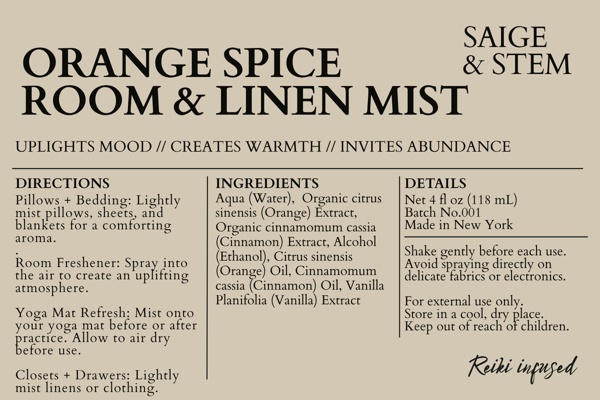 Orange Spice Room & Linen Mist